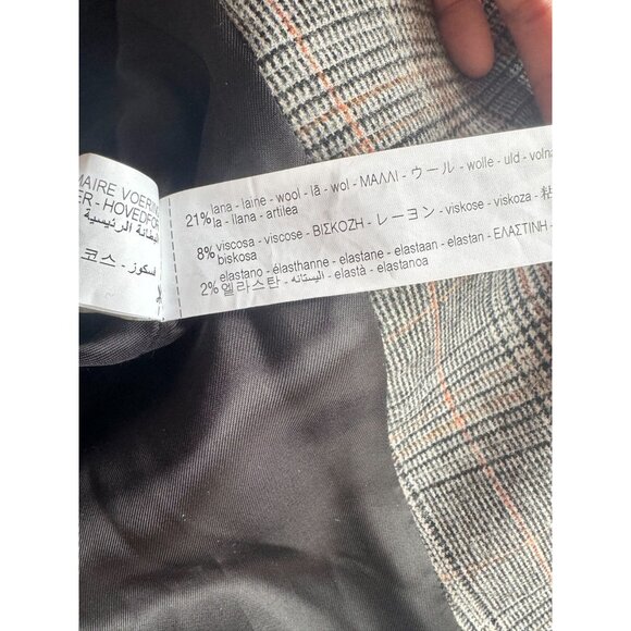 ZARA Grey Black Brown Glen Plaid Single Breasted Blazer Jacket, Size M - Picture 13 of 15